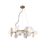 Chic-9 lampa wisząca 9xG9 złota biała ST-DL-2969P-9