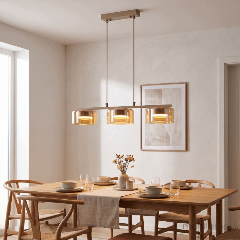 Glossy lampa wisząca 3xGX53 beżowa