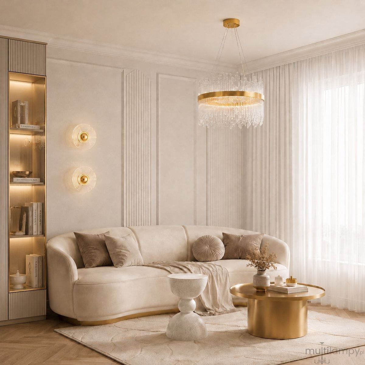 Hestia D60 lampa wisząca LED 35W złota ST-4999-60 mirror gold