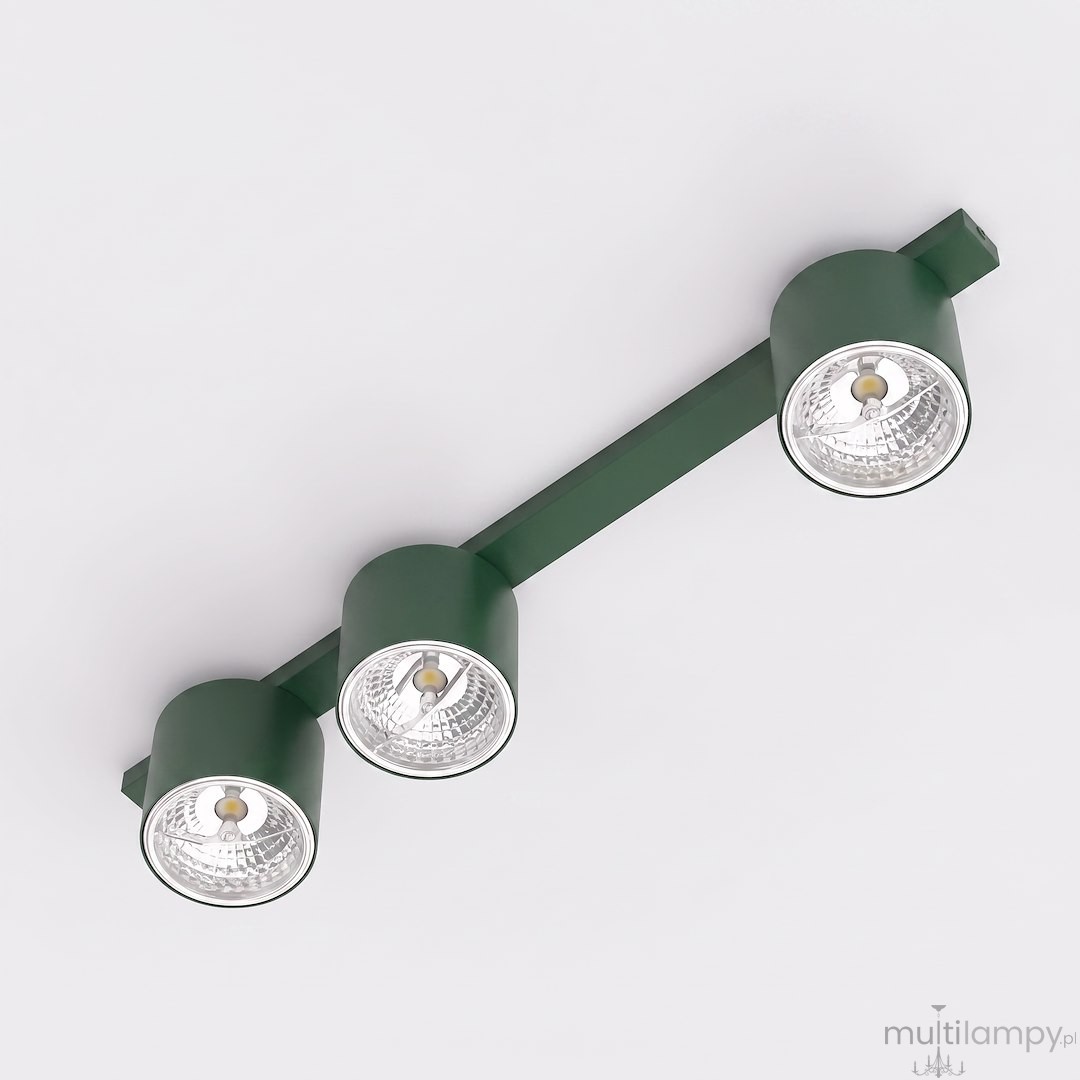Nano lampa sufitowa 3xGU10 AR111 zielona oliwka 1885/3