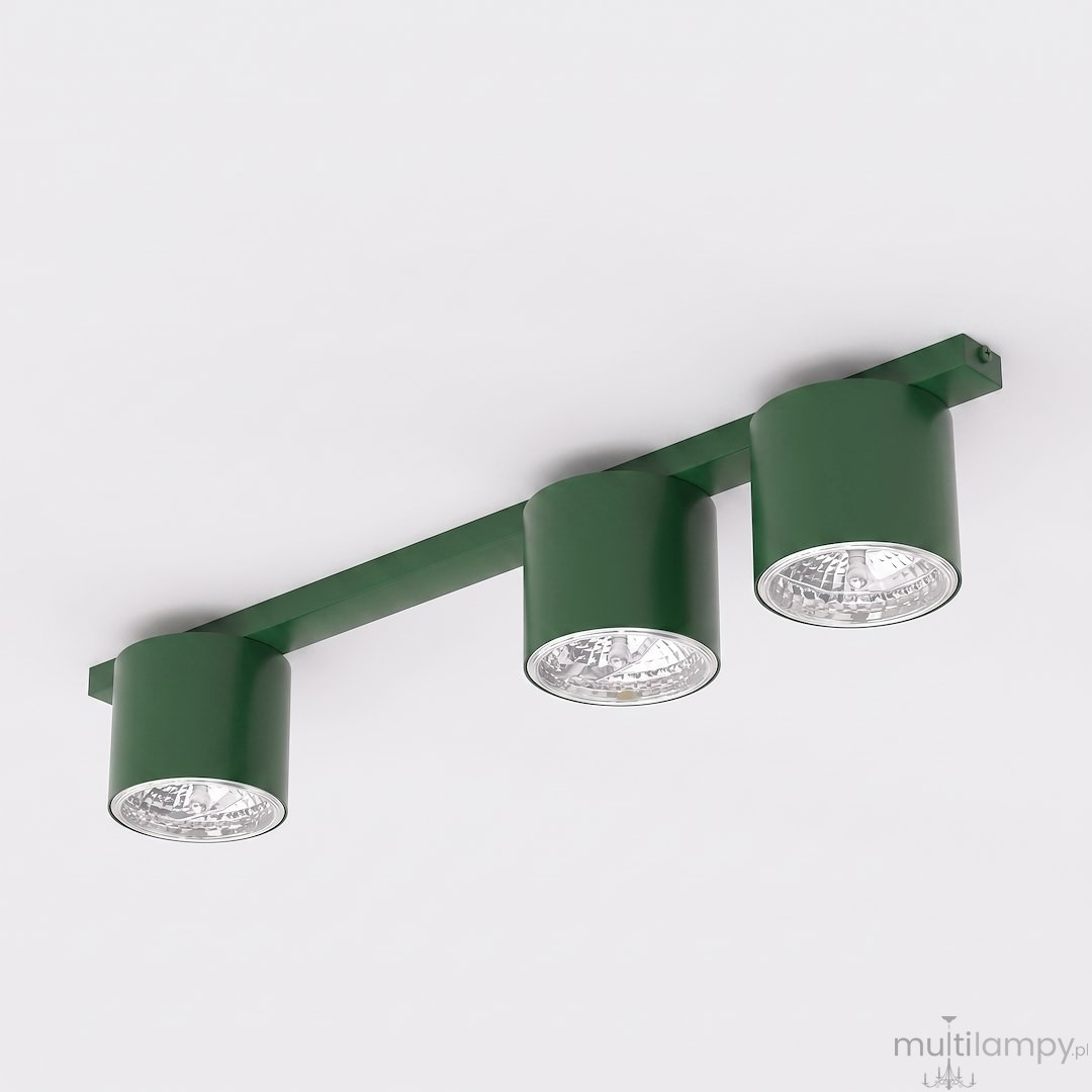 Nano lampa sufitowa 3xGU10 AR111 zielona oliwka 1885/3