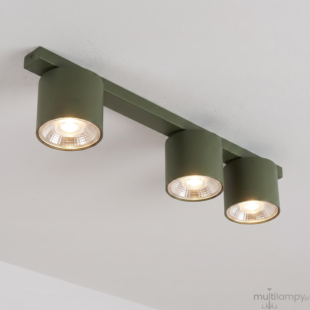 Nano lampa sufitowa 3xGU10 AR111 zielona oliwka 1885/3