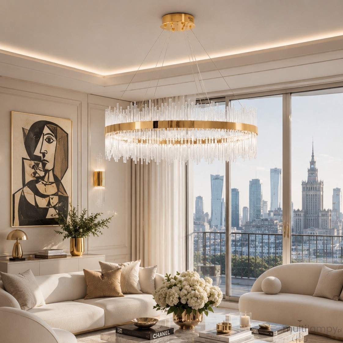 Hestia D100 lampa wisząca LED 60W złota ST-4999-100 mirror gold