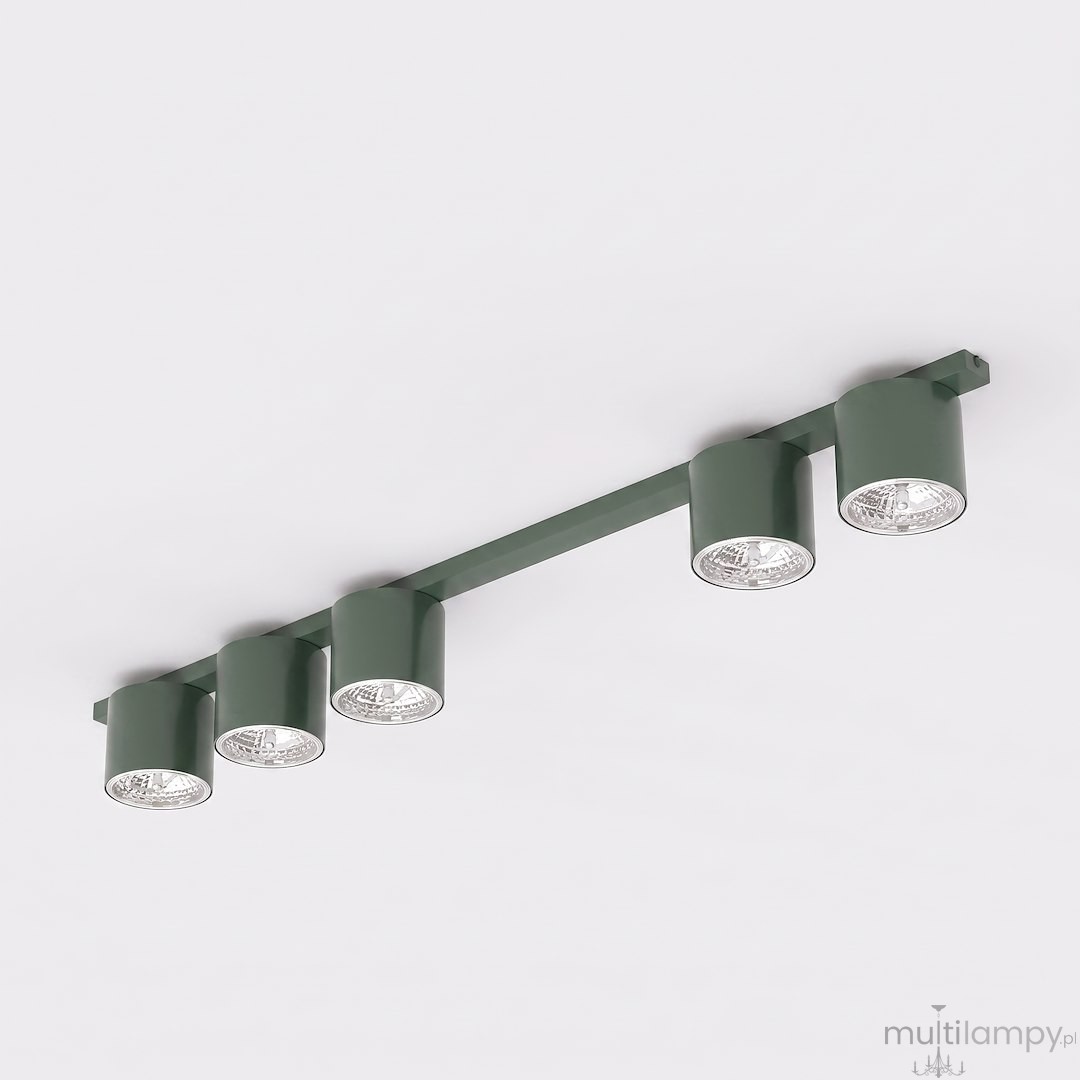 Nano lampa sufitowa 5xGU10 AR111 zielona oliwka 1885/5