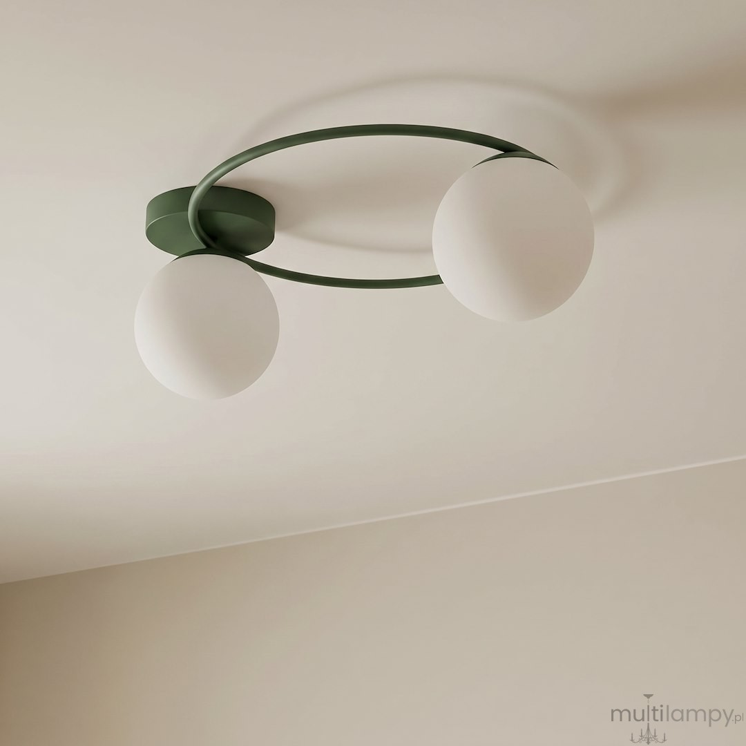 Sopra lampa sufitowa 2xE14 zielona oliwka/biały 1894/2