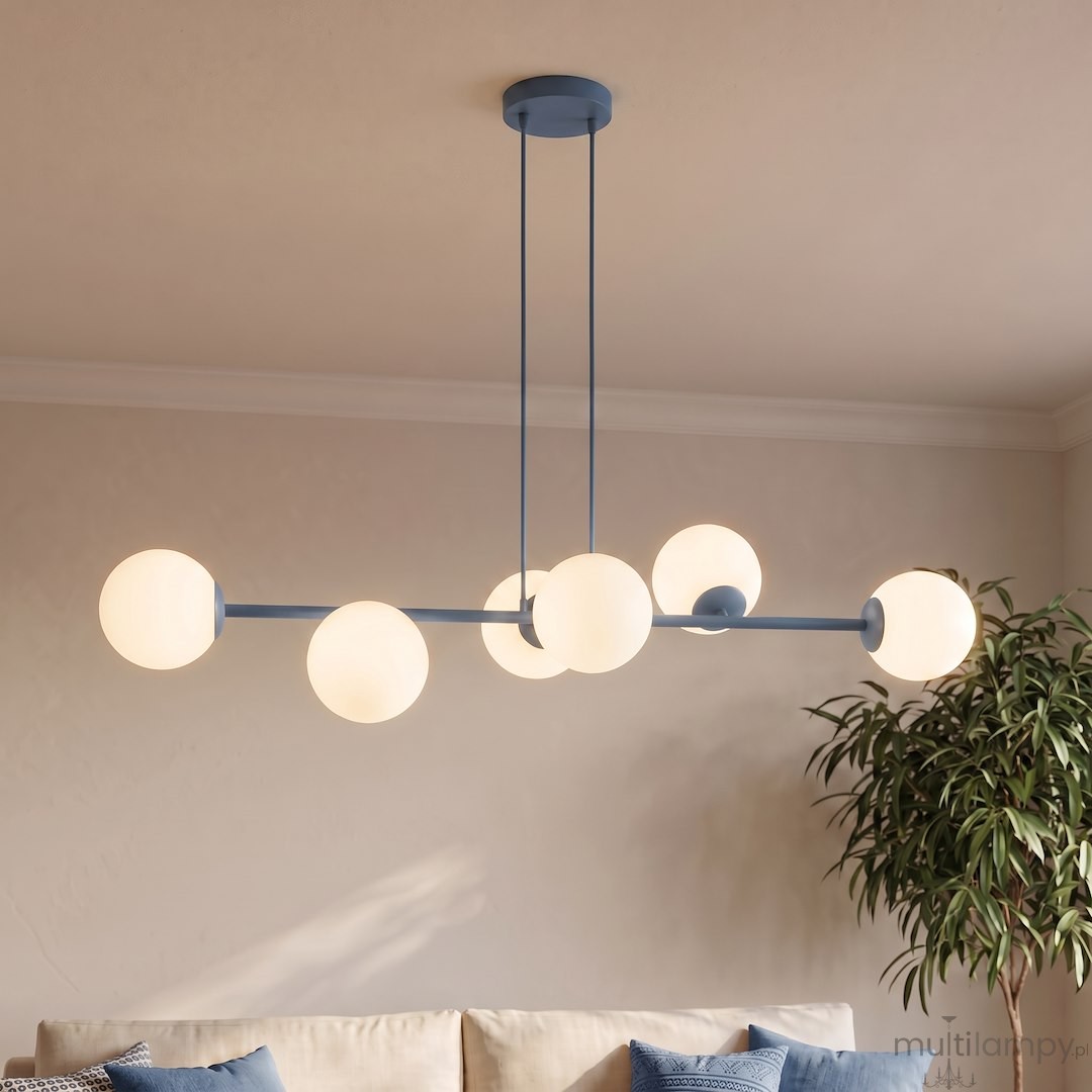 Magnus lampa wisząca 6xE14 niebieska/biały 1875/6