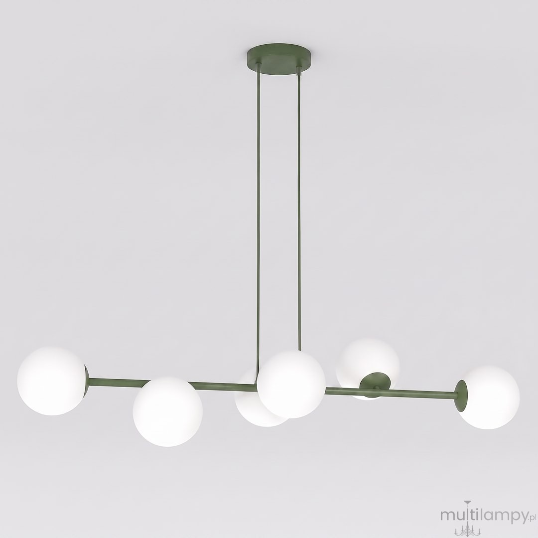 Magnus lampa wisząca 6xE14 zielona oliwka/biały 1876/6