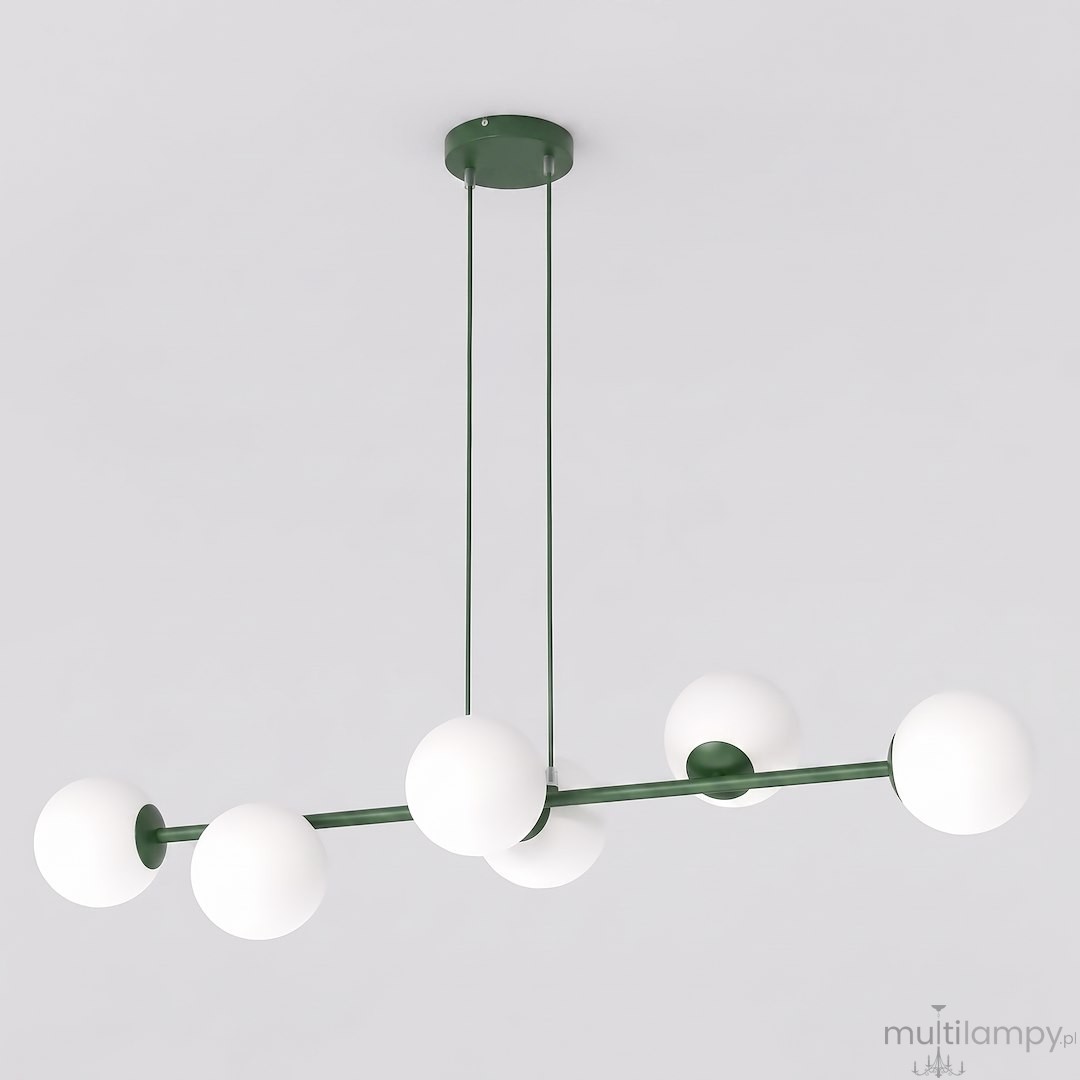 Magnus lampa wisząca 6xE14 zielona oliwka/biały 1876/6