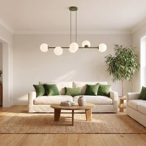 Magnus lampa wisząca 6xE14 zielona oliwka/biały 1876/6