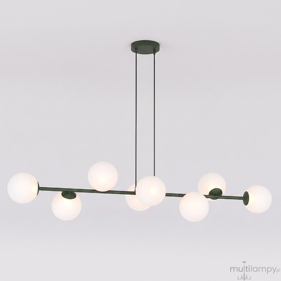 Magnus lampa wisząca 8xE14 zielona oliwka/biały 1876/8