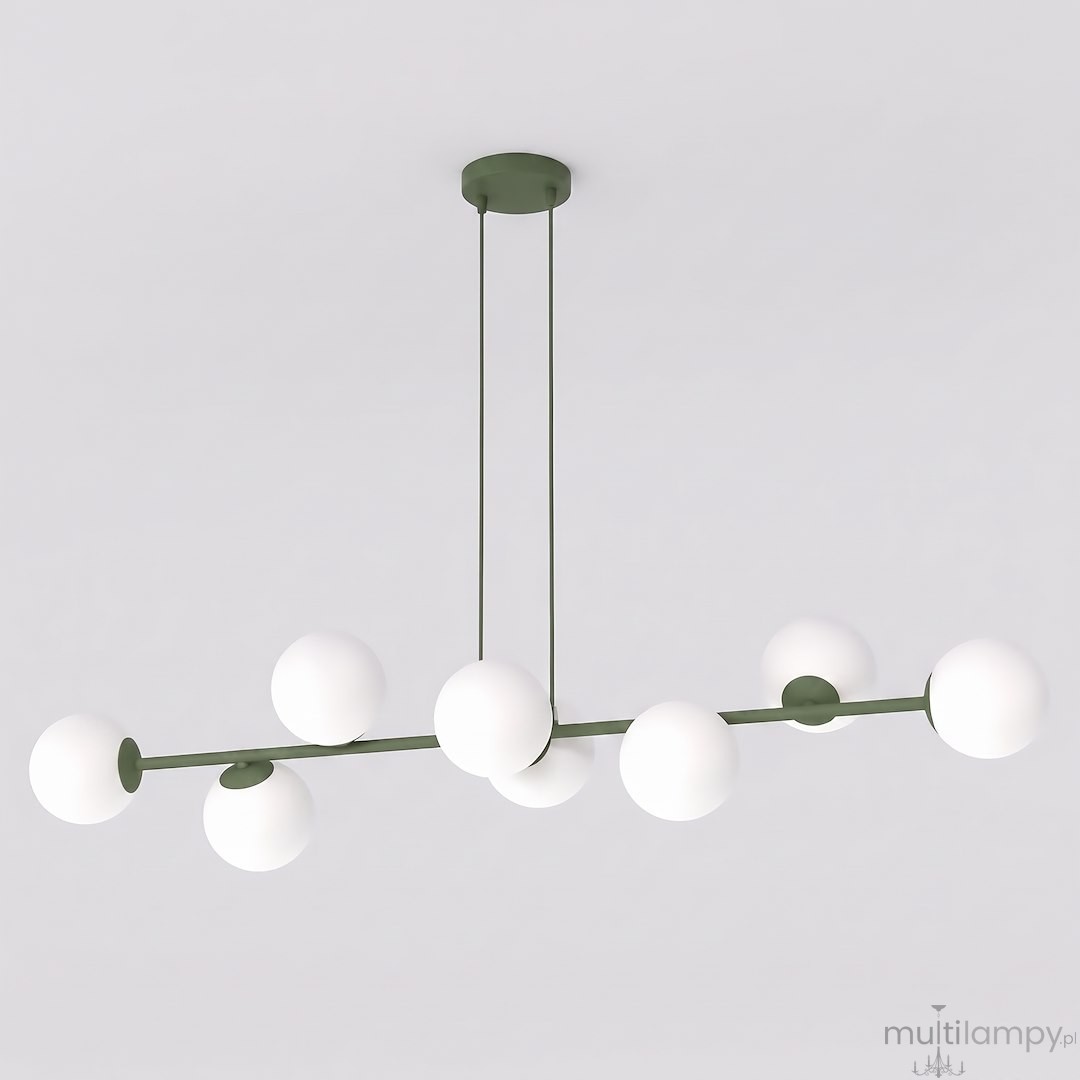 Magnus lampa wisząca 8xE14 zielona oliwka/biały 1876/8