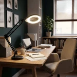 Lena Lupa lampka biurkowa LED 10W CCT z podstawą i uchwytem do stołu czarna