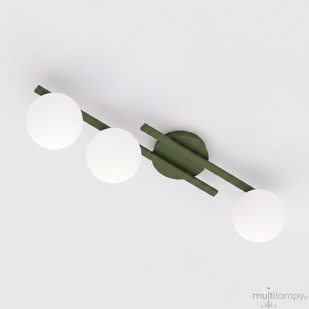 Kairo lampa sufitowa 3xE14 zielona oliwka 1873/3