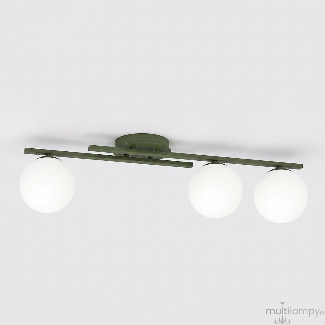 Kairo lampa sufitowa 3xE14 zielona oliwka 1873/3