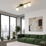 Kairo lampa sufitowa 3xE14 zielona oliwka 1873/3
