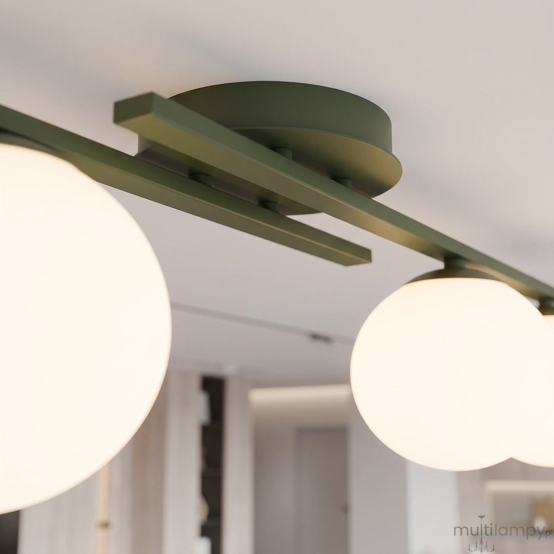 Kairo lampa sufitowa 3xE14 zielona oliwka 1873/3