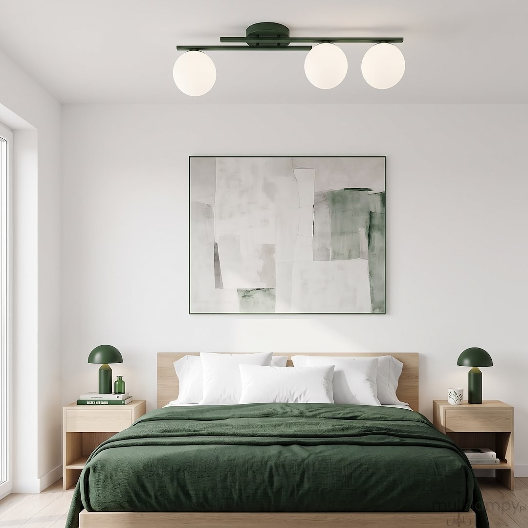Kairo lampa sufitowa 3xE14 zielona oliwka 1873/3