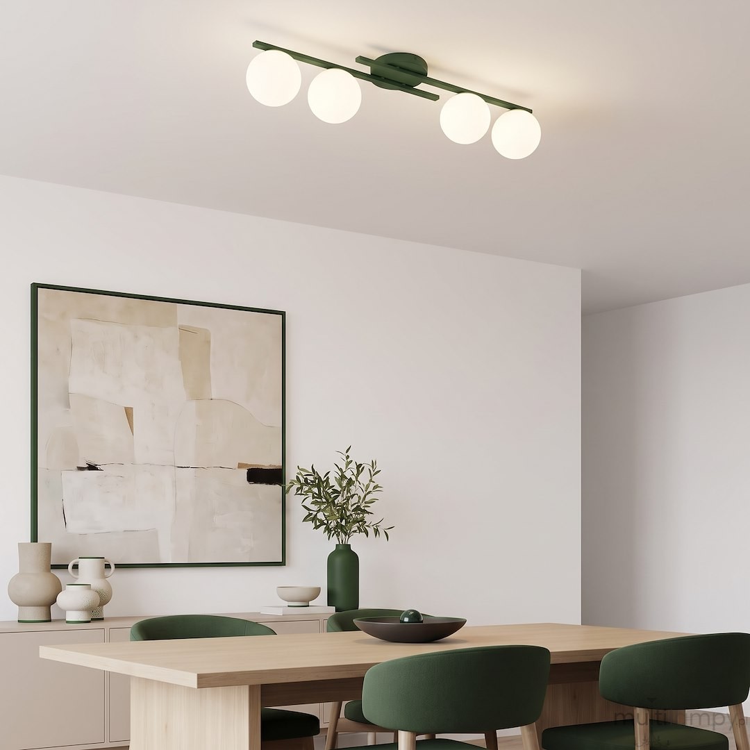 Kairo lampa sufitowa 4xE14 zielona oliwka 1873/4