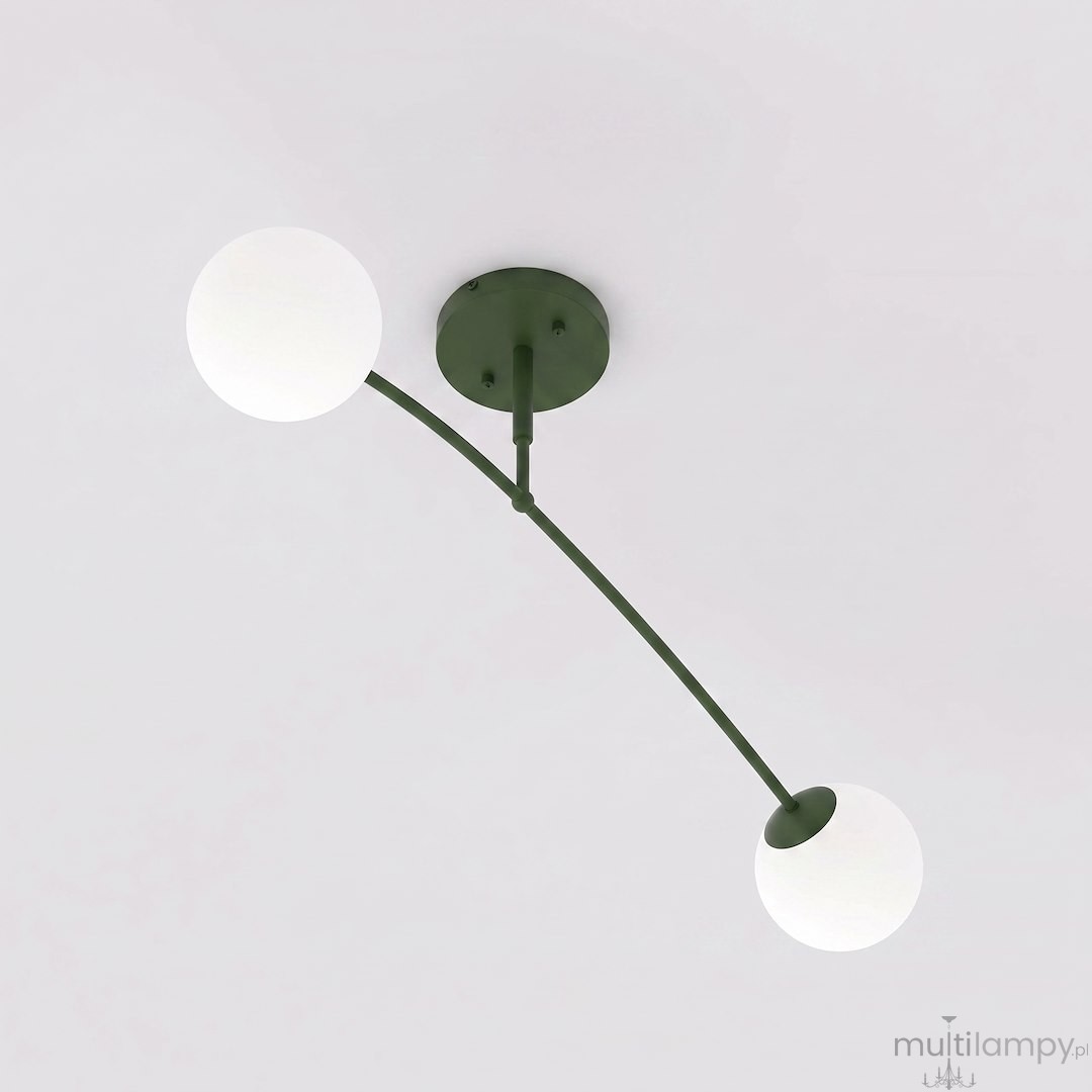 Pregos lampa sufitowa 2xE14 zielona oliwka 1891/2