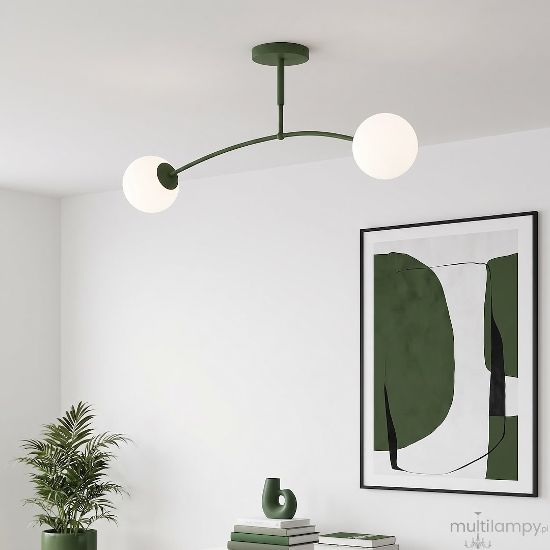 Pregos lampa sufitowa 2xE14 zielona oliwka 1891/2