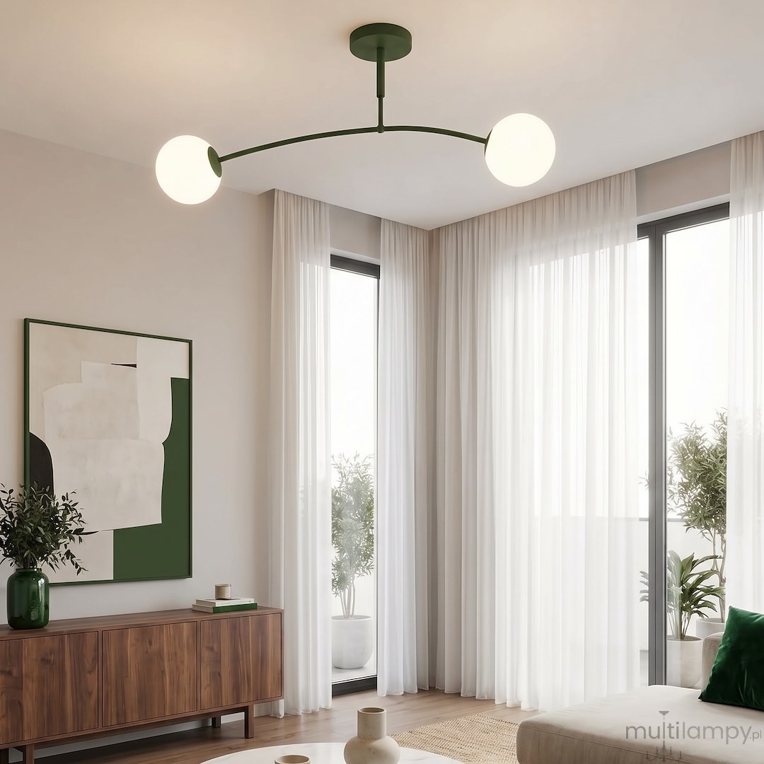 Pregos lampa sufitowa 2xE14 zielona oliwka 1891/2