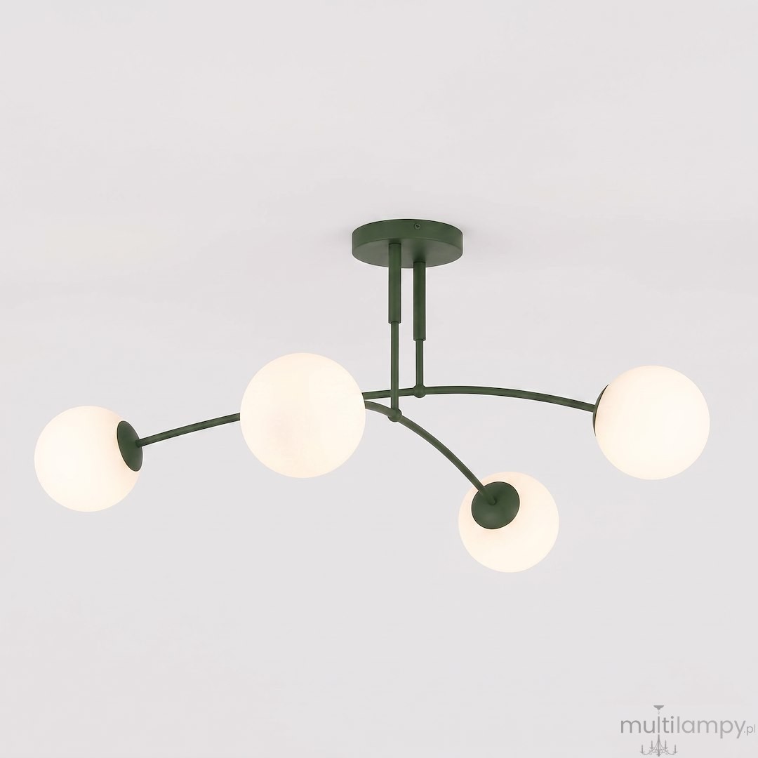 Pregos lampa sufitowa 4xE14 zielona oliwka 1891/4