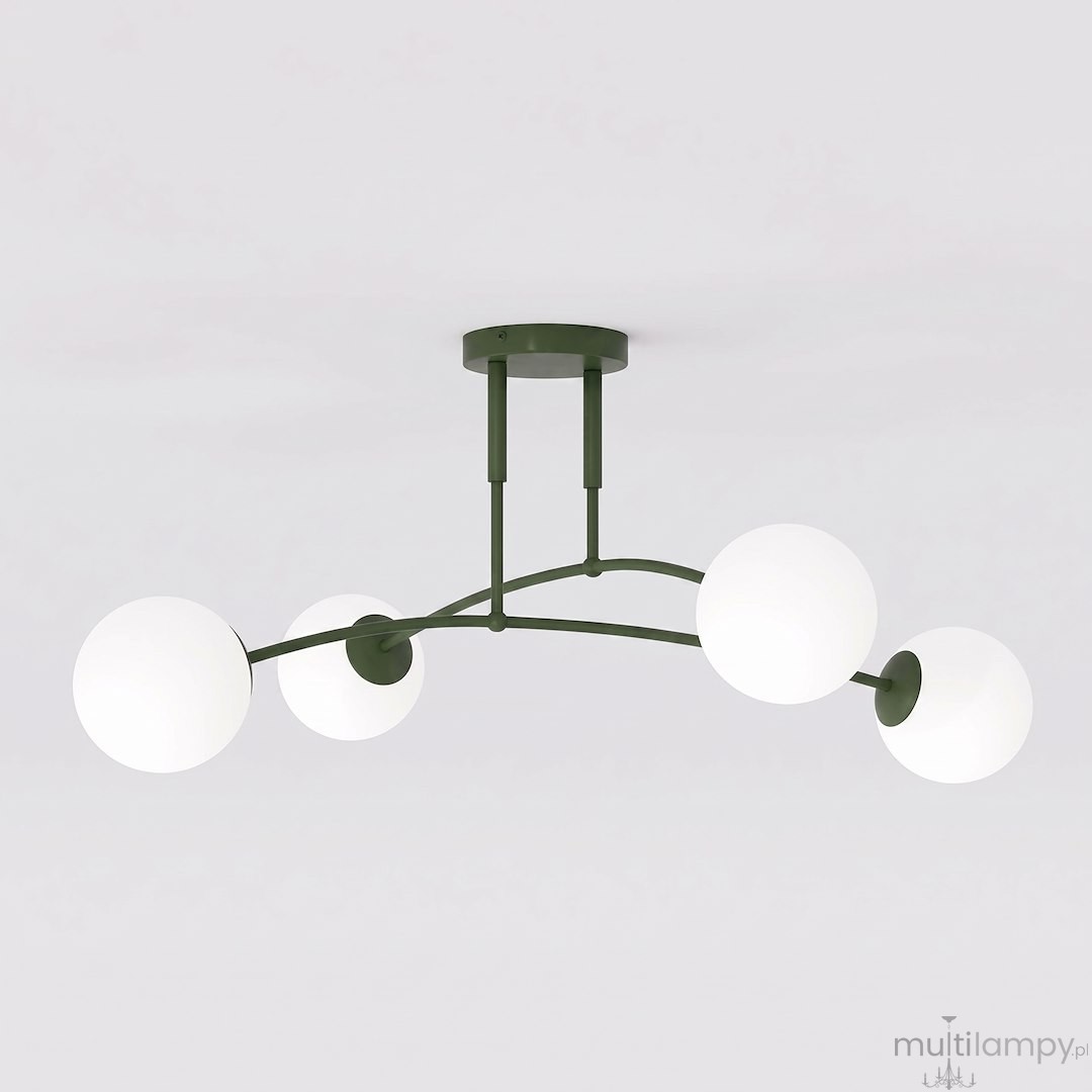 Pregos lampa sufitowa 4xE14 zielona oliwka 1891/4