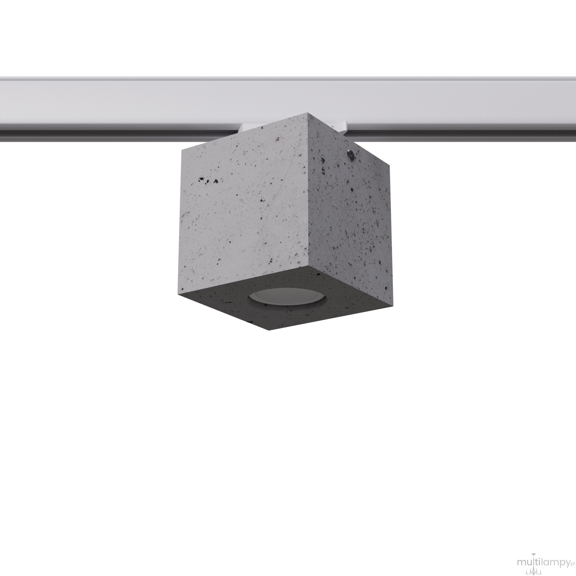 Quad plafon 1xGU10 do szyny 3F beton, adapter biały MYL.00121