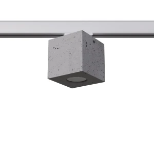 Quad plafon 1xGU10 z żarówką 7W/3000K do szyny 3F beton, adapter biały MYL.00122