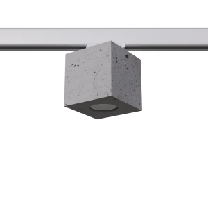 Quad plafon 1xGU10 z żarówką 7W/4000K do szyny 3F beton, adapter biały MYL.00123