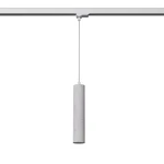 Luvo lampa wisząca 1xGU10 z żarówką 7W/3000K do szyny 3F szara, adapter biały MYL.00134