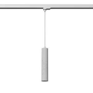 Luvo lampa wisząca 1xGU10 z żarówką 7W/3000K do szyny 3F szara, adapter biały MYL.00134