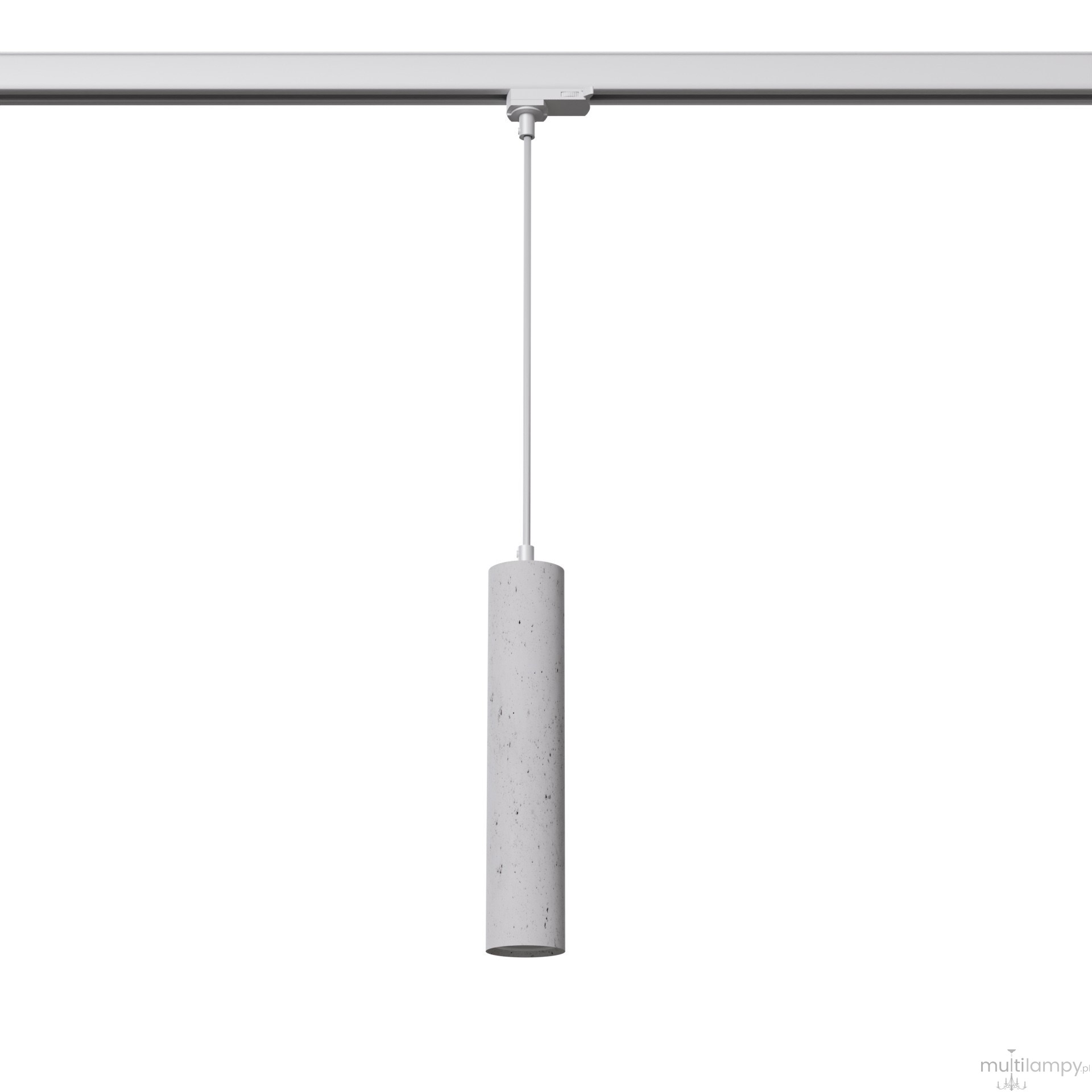 Luvo lampa wisząca 1xGU10 z żarówką 7W/4000K do szyny 3F szara, adapter biały MYL.00135