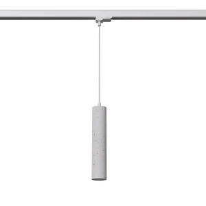 Luvo lampa wisząca 1xGU10 z żarówką 7W/4000K do szyny 3F szara, adapter biały MYL.00135