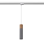 Zane lampa wisząca 1xGU10 z żarówką 7W/4000K do szyny 3F szara, adapter biały MYL.00138