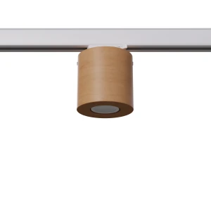 Orbis plafon 1xGU10 do szyny 3F naturalne drewno, adapter biały MYL.00157