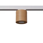 Orbis plafon 1xGU10 z żarówką 7W/3000K do szyny 3F naturalne drewno, adapter biały MYL.00158