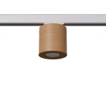 Orbis plafon 1xGU10 z żarówką 7W/4000K do szyny 3F naturalne drewno, adapter biały MYL.00159