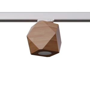 Woody plafon 1xGU10 do szyny 3F naturalne drewno, adapter biały MYL.00163