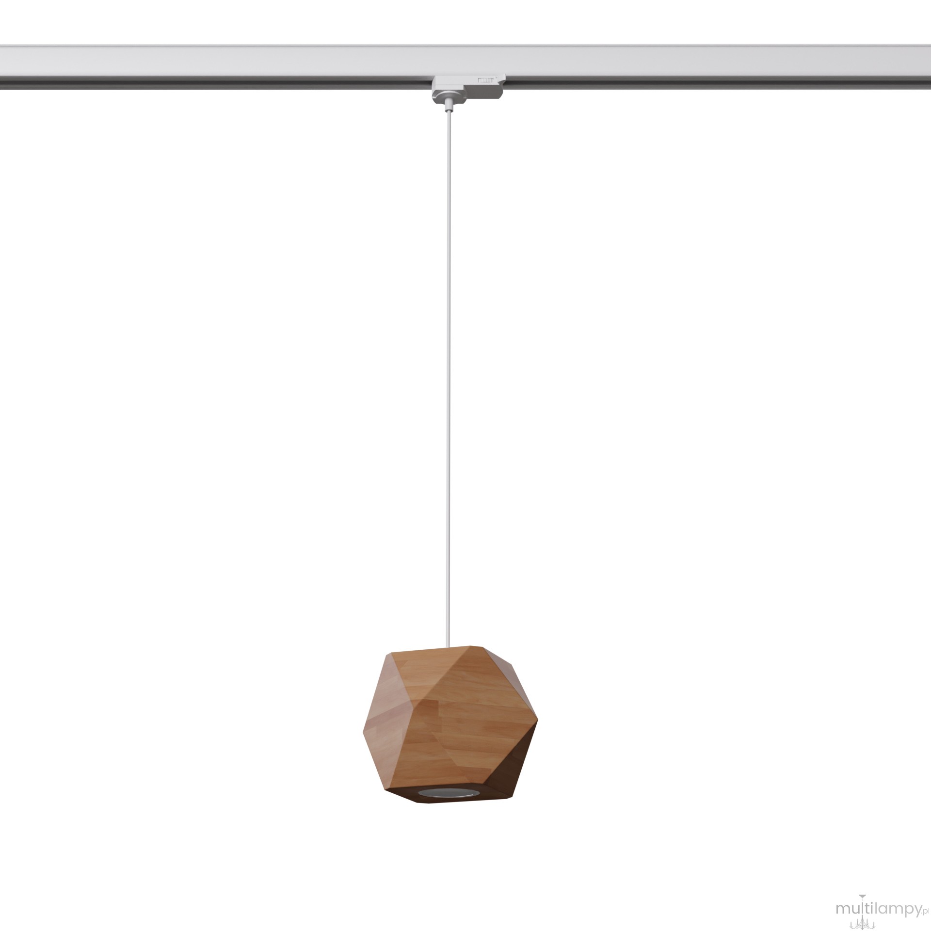 Woody lampa wisząca 1xGU10 do szyny 3F naturalne drewno, adapter biały MYL.00166