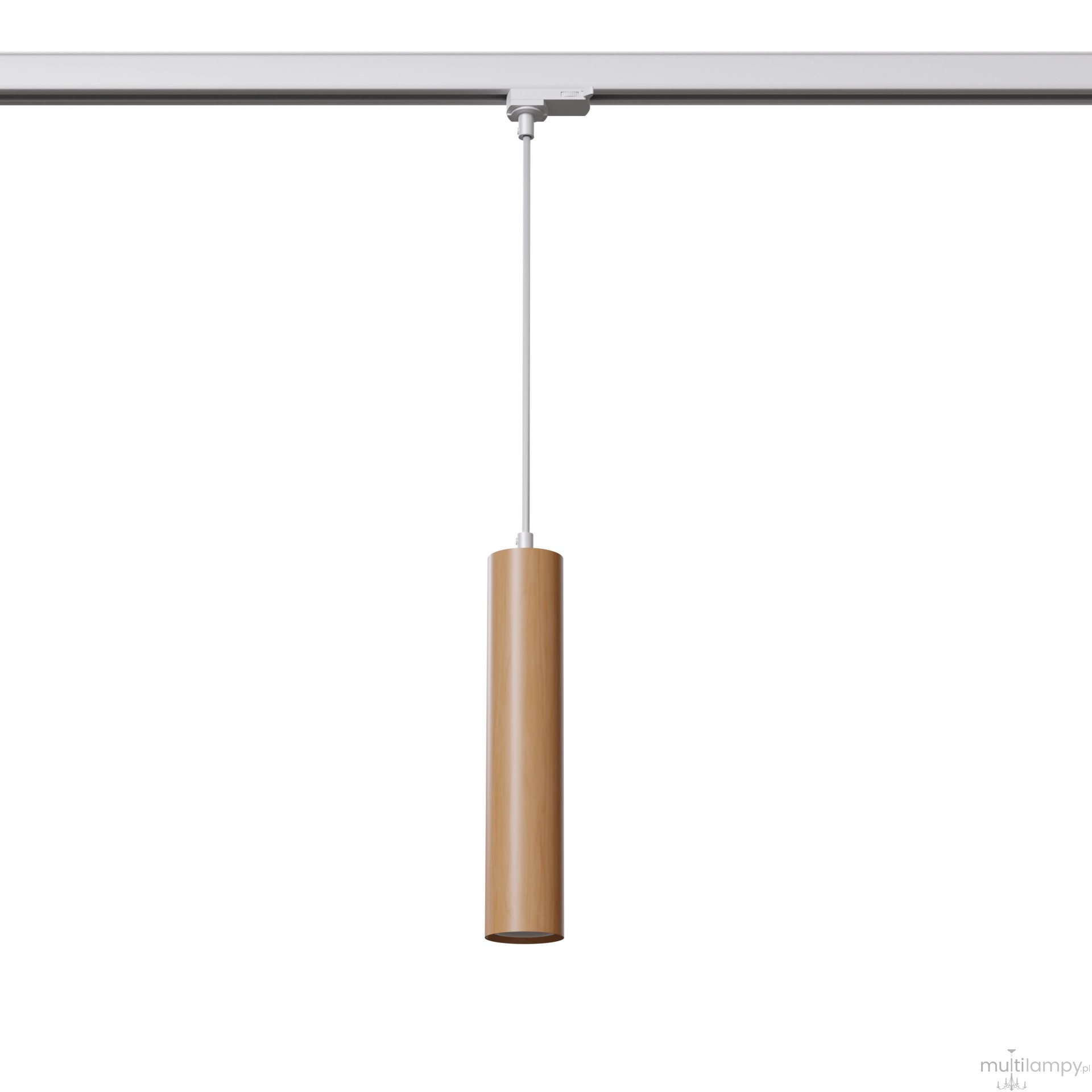 Lino lampa wisząca 1xGU10 do szyny 3F naturalne drewno, adapter biały MYL.00175