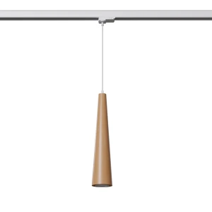 Sula lampa wisząca 1xGU10 z żarówką 7W/4000K do szyny 3F naturalne drewno, adapter biały MYL.00180