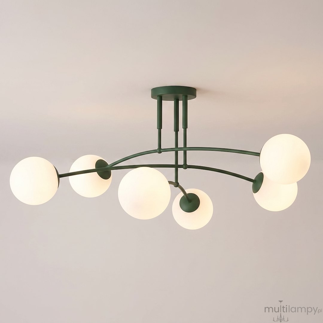 Pregos lampa sufitowa 6xE14 zielona oliwka 1891/6