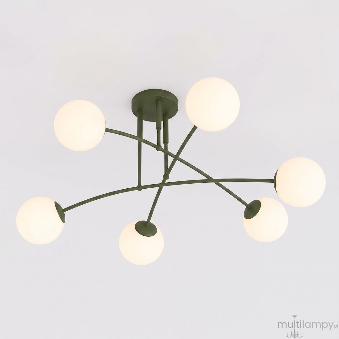 Pregos lampa sufitowa 6xE14 zielona oliwka 1891/6