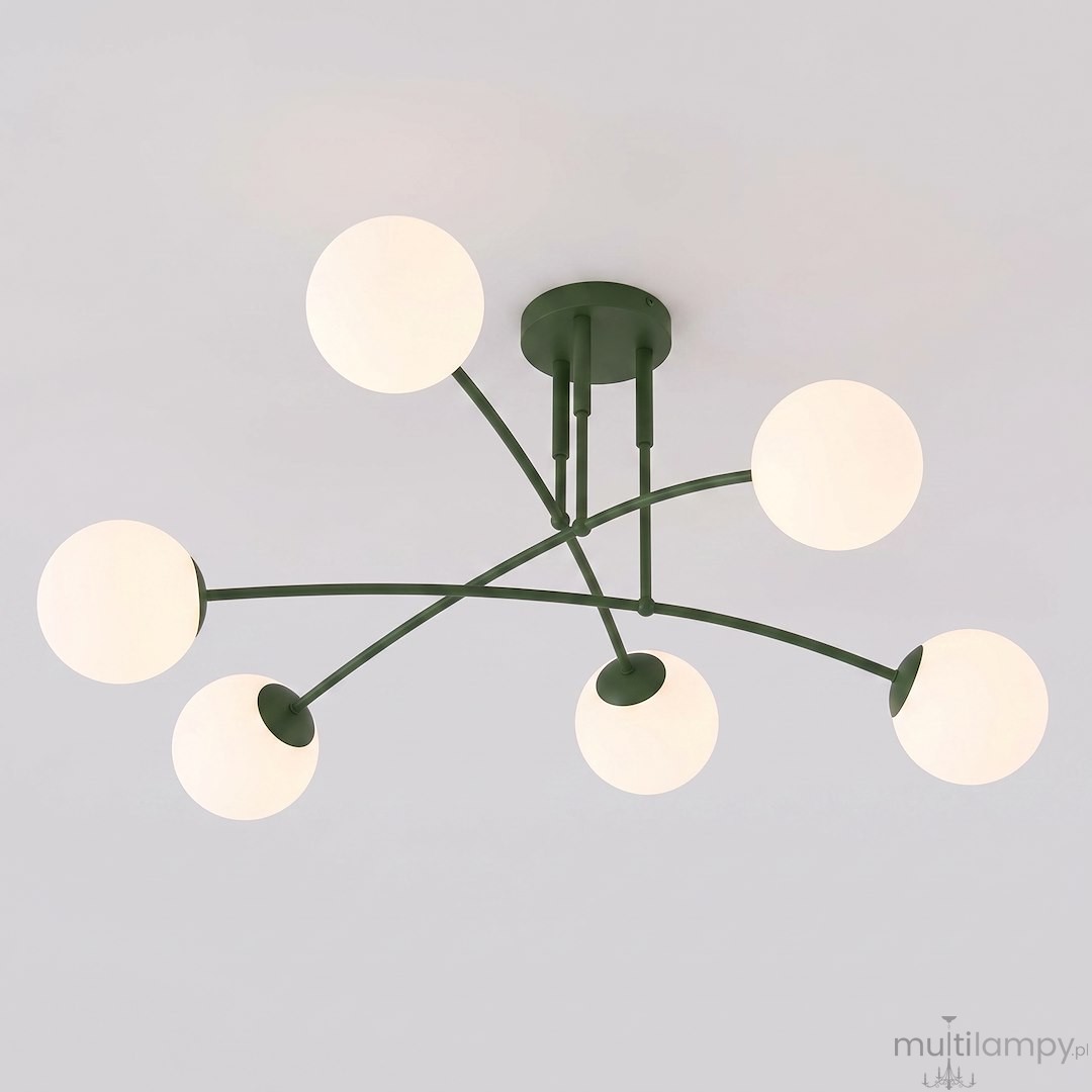 Pregos lampa sufitowa 6xE14 zielona oliwka 1891/6
