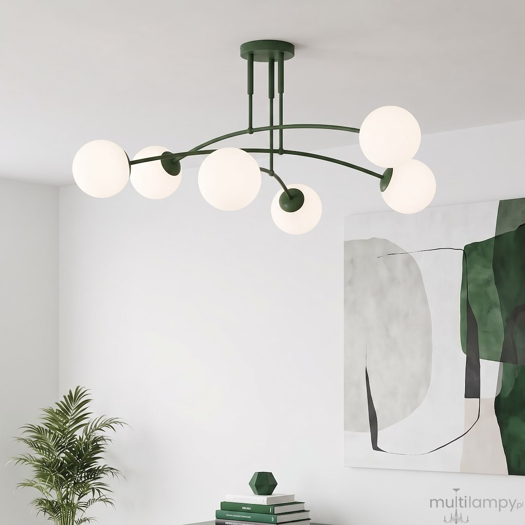 Pregos lampa sufitowa 6xE14 zielona oliwka 1891/6