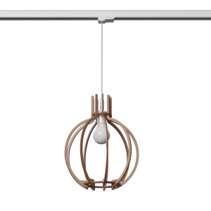 Arancia lampa wisząca 1xE27 do szyny 3F naturalne drewno, adapter biały MYL.00202