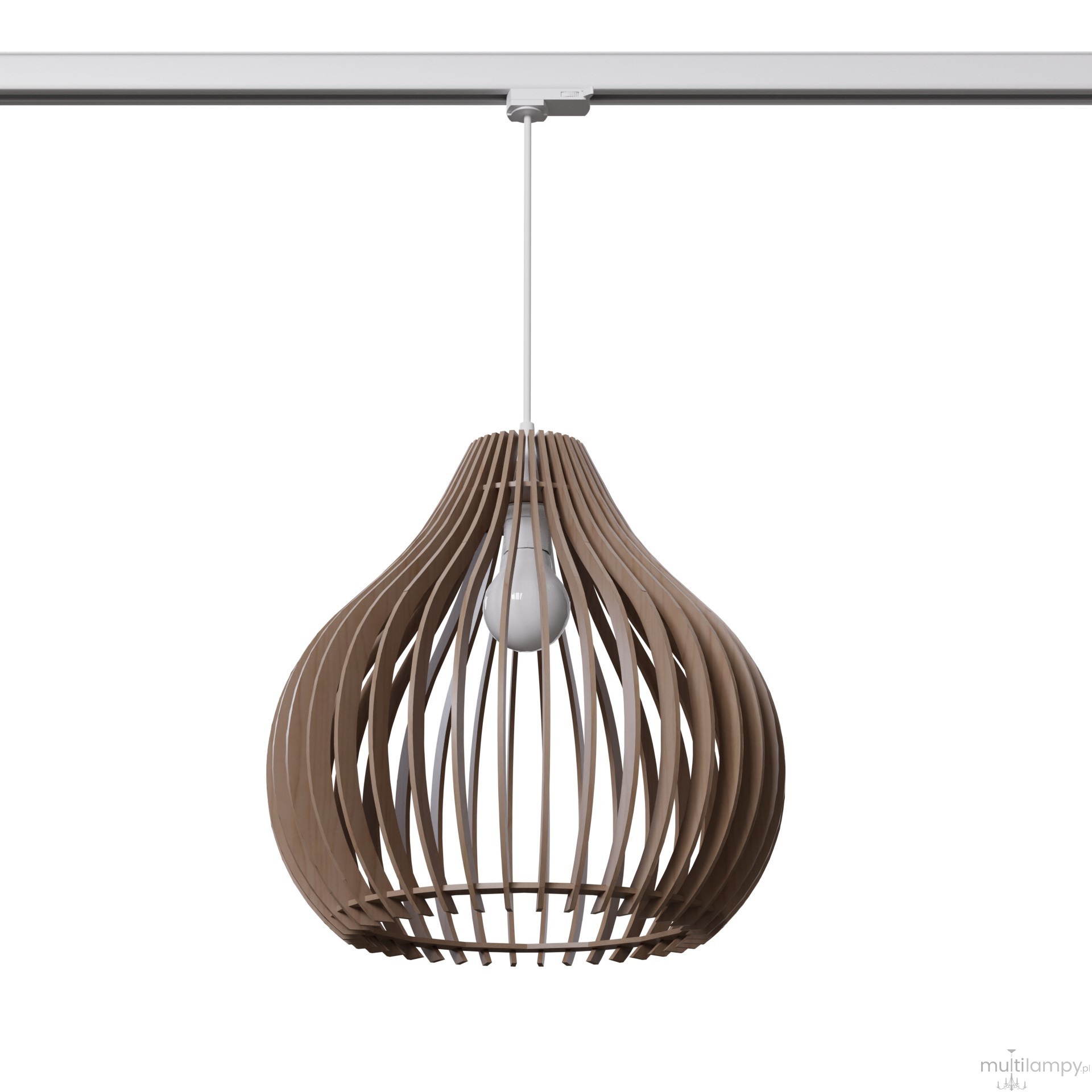 Aprilla lampa wisząca 1xE27 z żarówką 7,5W/3000K do szyny 3F naturalne drewno, adapter biały MYL.00212