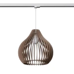 Aprilla lampa wisząca 1xE27 z żarówką 7,5W/4000K do szyny 3F naturalne drewno, adapter biały MYL.00213