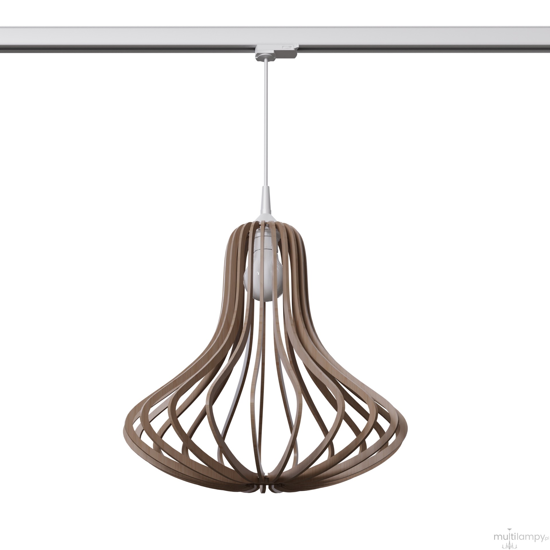 Elza lampa wisząca 1xE27 do szyny 3F naturalne drewno, adapter biały MYL.00217